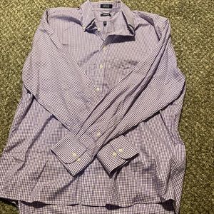 Purple and White Plaid Shirt